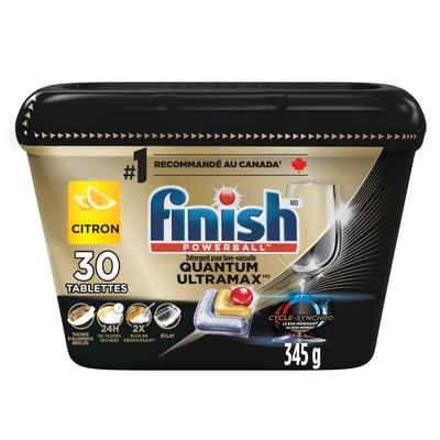 Finish Quantum UltraMAX Lessive automatique pour lave-vaisselle, citron 30 ea, 0,53 $/1ch