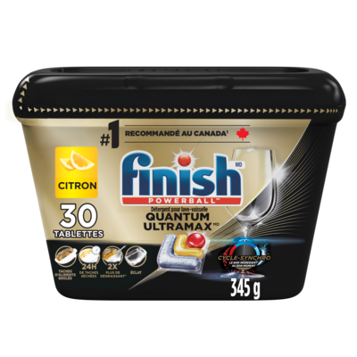 Finish Quantum UltraMAX Lessive automatique pour lave-vaisselle, citron 30 ea, 0,63 $/1ch