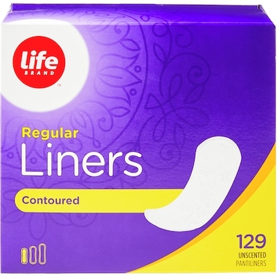 Life Protège-dessous réguliers profilés non parfumés, emballage de 129 129 ea, 0,04 $/1ch