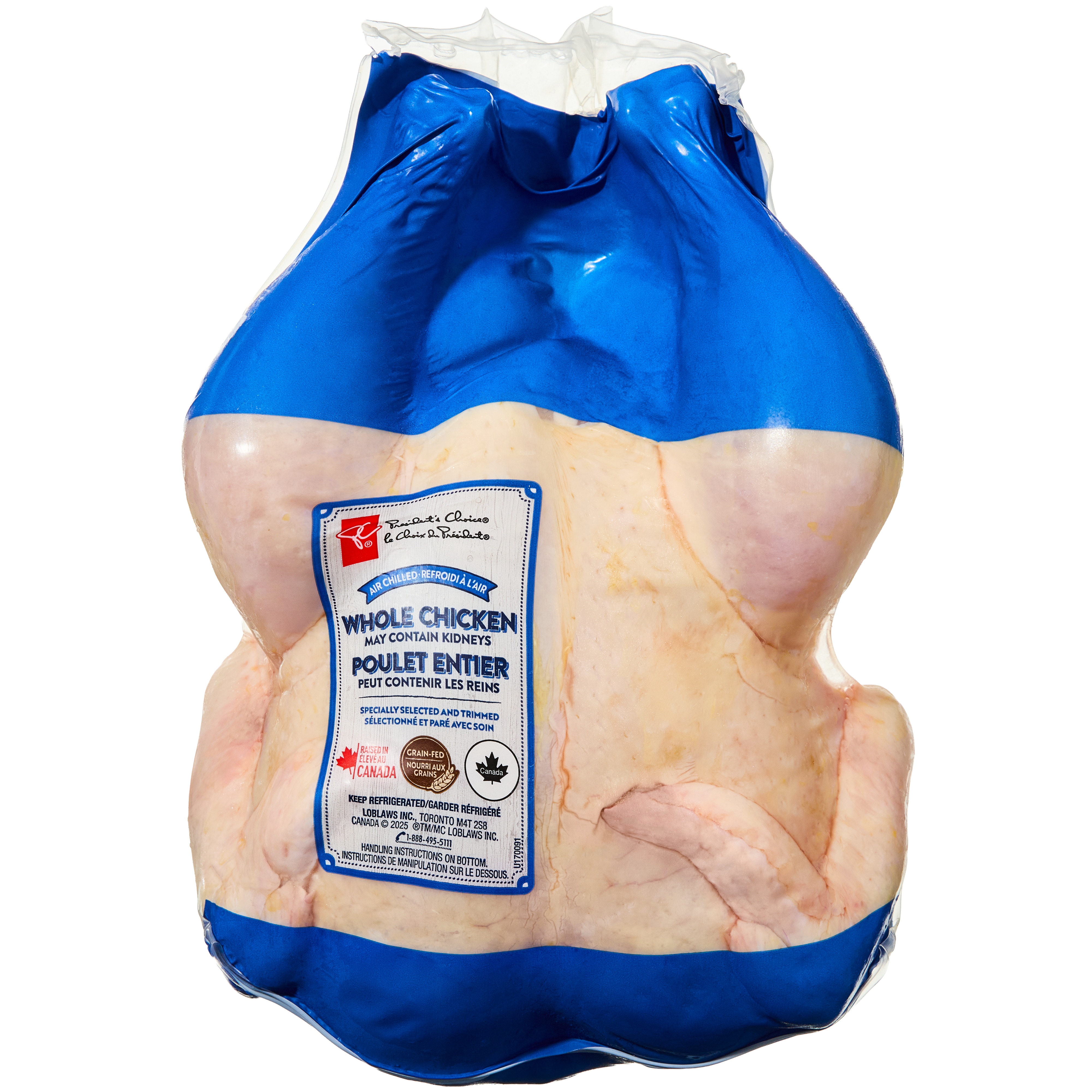 President's Choice Air Chilled Whole Chicken 1.7 kg, $0.88/100g