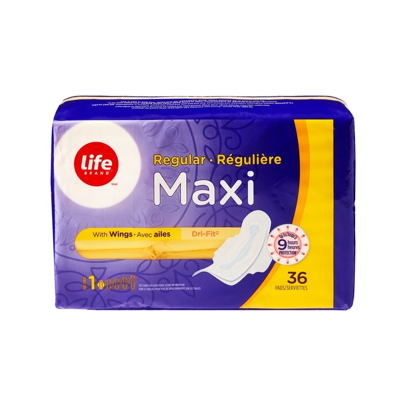 Maxi Pads with Wings, Regular
