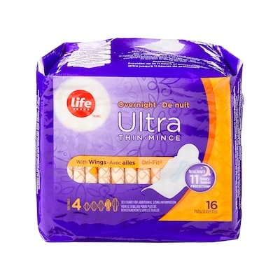 Life Serviettes ultra minces de nuit, emballage de 16 16 ea, 0,22 $/1ch