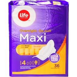 Overnight Maxi Pads 36 Pack