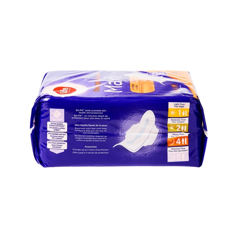 Maxi Overnight Pads with Wings, 28-Count