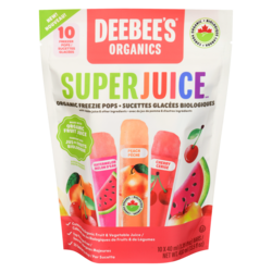 Deebee's Superjuice Organic Freezie Pops 400 ml, $1.50/100ml