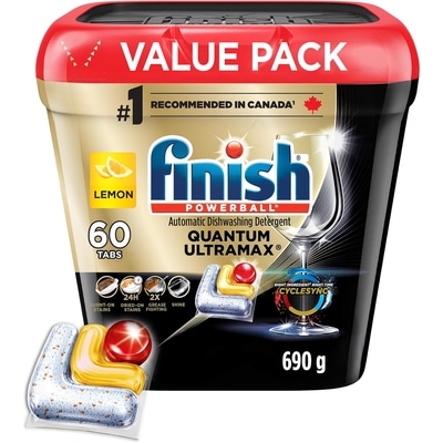 Finish Quantum UltraMAX Automatic Dishwasher Detergent, Lemon 60 ea, $0.43/1ea