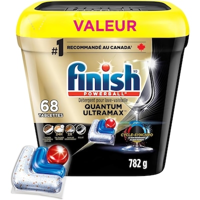 Finish Quantum UltraMAX Lessive automatique pour lave-vaisselle, frais 68 ea, 0,53 $/1ch