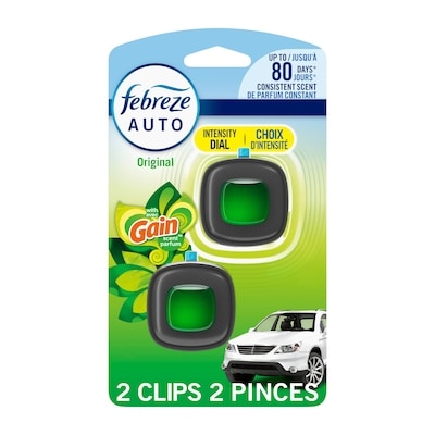 Febreze Car Air Freshener, Odor-Fighting Automotive Vent Clip, Original Scent, 2 Count 4 ml, $224.75/100ml