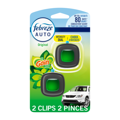Febreze Car Air Freshener, Odor-Fighting Automotive Vent Clip, Original Scent, 2 Count 4 ml, $18.48/10ml