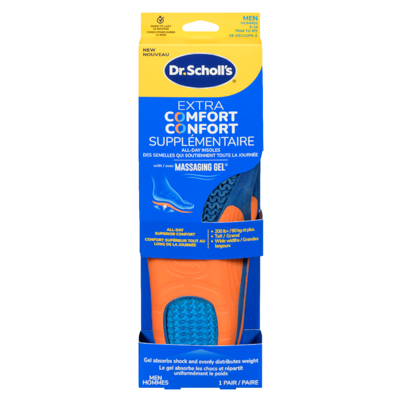 All-Day Insoles With Massaging Gel Extra Comfort Men 8-14