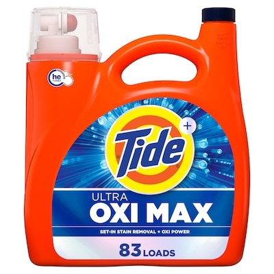 Tide Ultra Oxi Max Liquid Laundry Detergent, 83 Loads, Set-in Stain Removal Plus Oxi Power, Laundry Detergent Liquid with Extra Oxi Power 3.46 l, $0.79/100ml