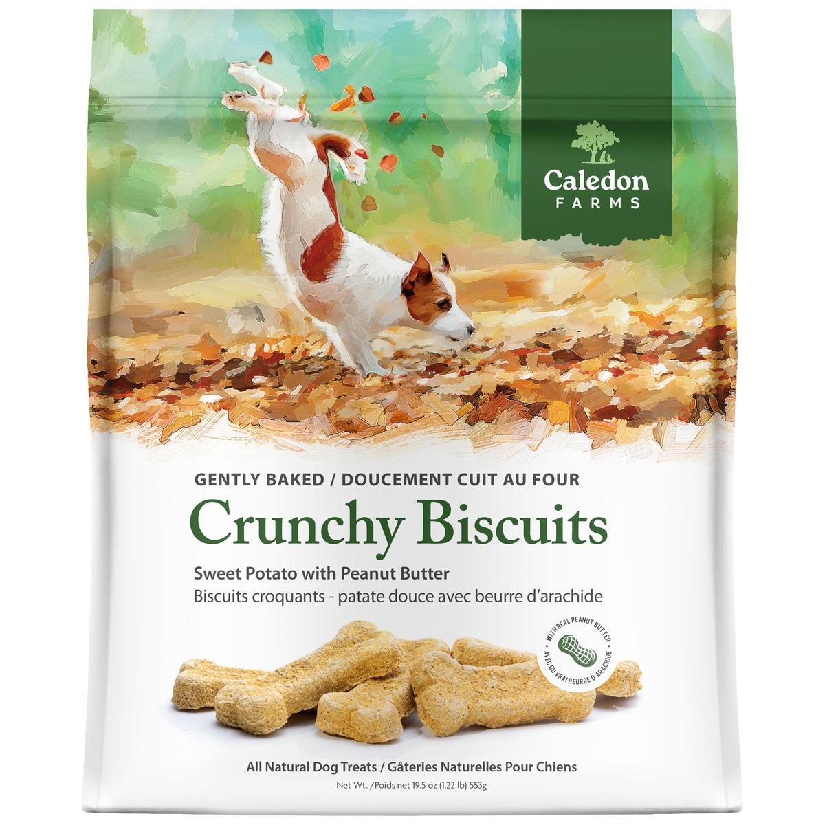 Caledon Farms Crunchy Biscuits Dog Treats, Sweet Potato with Peanut Butter