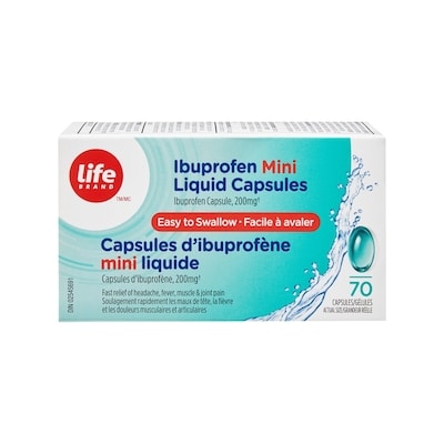 Life Brand Ibuprofen MiniLiquid Capsules 70 ea, $0.15/1ea