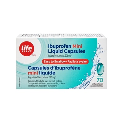 Life Capsules d’ibuprofènemini liquide 70 ea, 0,19 $/1ch