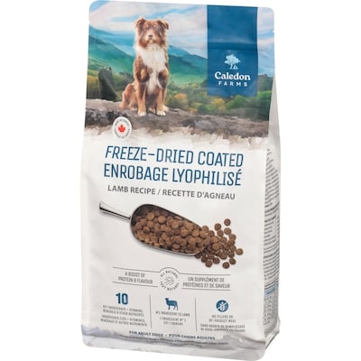 Aliments entièrement naturels pour chiens enrobage lyophilisé recette d'agneau