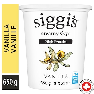 siggi's Vanilla Skyr Yogurt 3.25% 650 g, $1.38/100g