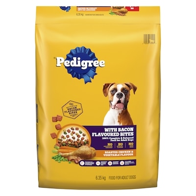 Pedigree Adult Dry Dog Food With Bacon Flavoured Bites, Roasted Chicken & Vegetable Flavour 6350 g, $0.47/100g