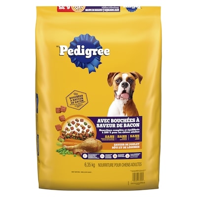 Pedigree Nourriture sèche pour chiens adultes avec bouchées à saveur de bacon saveur de poulet rôti et de légumes 6350 g, 0,47 $/100g