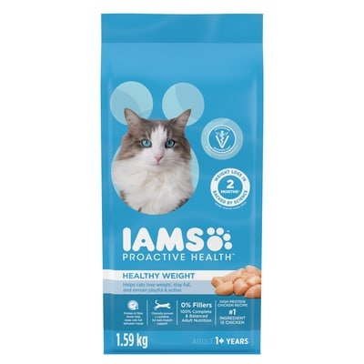 Iams PROACTIVE HEALTH Healthy Weight Adult Dry Cat Food Chicken Recipe 1.59 kg, $1.04/100g
