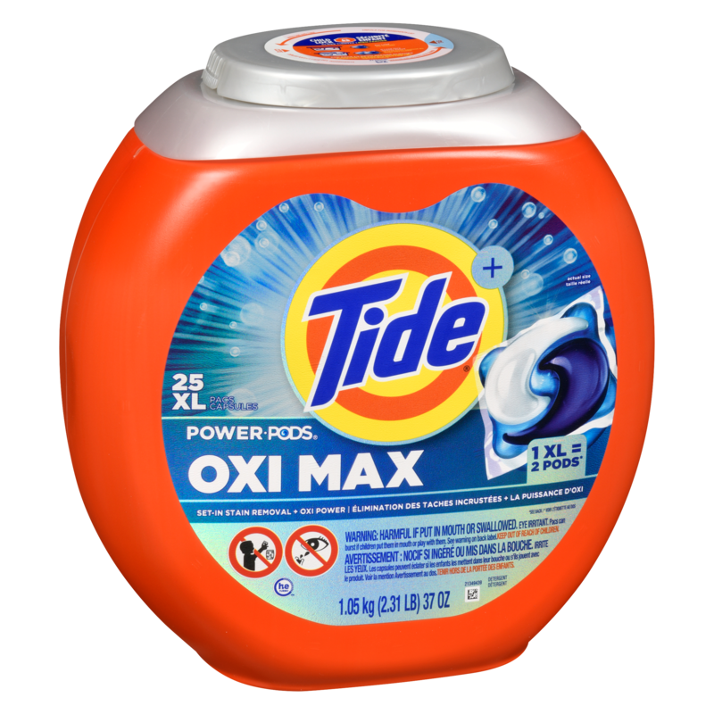Oxi Max Power PODS Laundry Detergent Pods, 25 Count, Stain Remover Plus Oxi Power