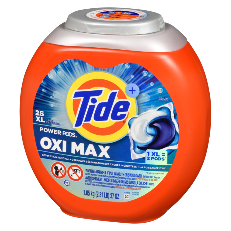 Oxi Max Power PODS Laundry Detergent Pods, 25 Count, Stain Remover Plus Oxi Power