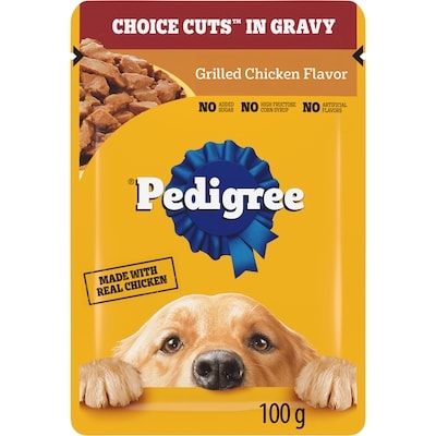 Pedigree Choice Cuts In Gravy Grilled Chicken Flavour Adult Wet Dog Food Pouch 100 g, $1.19/100g