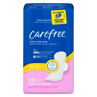 Carefree Ultra Thin Pads, Regular Pads With Wings, 28ct 28 ea, $0.30/1ea