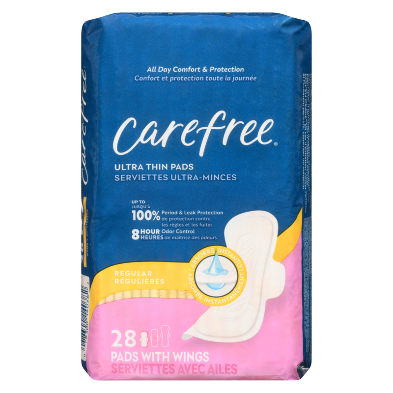 Ultra Thin Pads, Regular Pads With Wings, 28ct