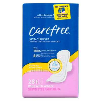 Ultra Thin Pads, Regular Pads With Wings, 28ct