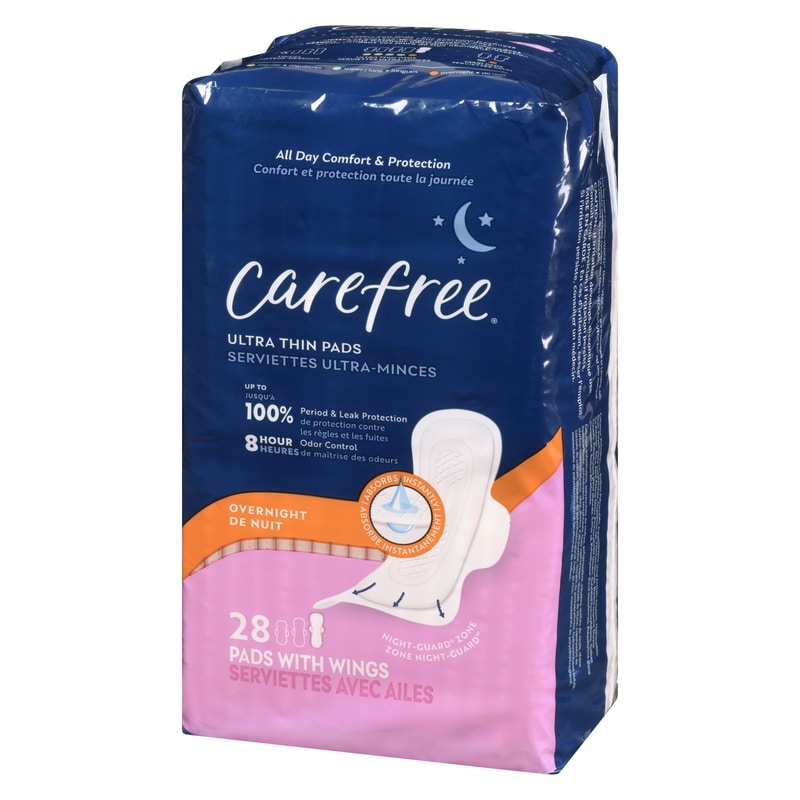Ultra Thin Pads, Overnight With Wings, 28ct