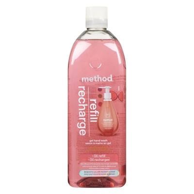 Method Savon à mains en gel recharge pamplemousse rose 1 l, 0,80 $/100ml