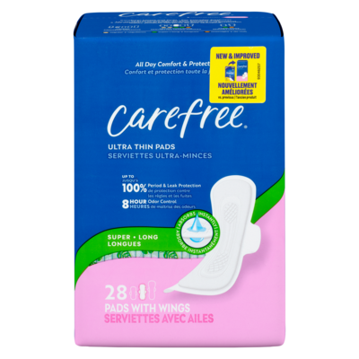 Carefree Ultra Thin Pads, Super/Long Pads With Wings, 28ct 28 ea, $0.30/1ea