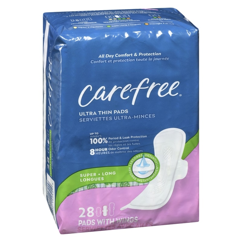 Ultra Thin Pads, Super/Long Pads With Wings, 28ct