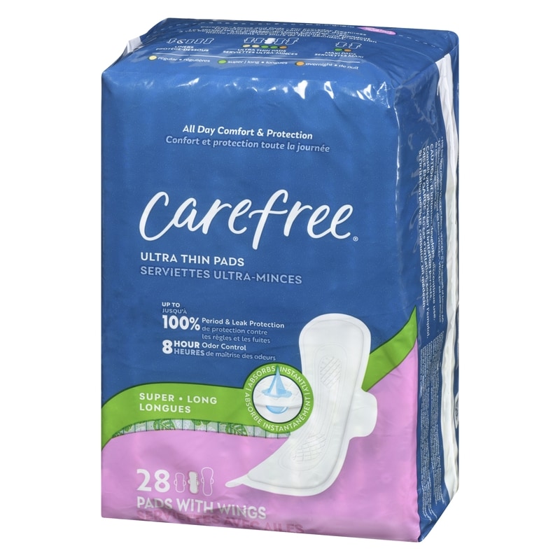Ultra Thin Pads, Super/Long Pads With Wings, 28ct