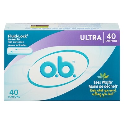o.b. Tampons, Ultra, 40 pièces 40 ea, 0,25 $/1ch
