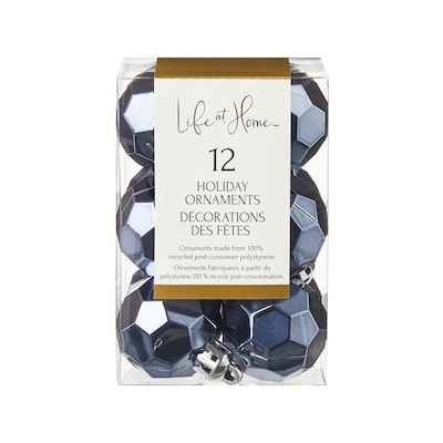 Life at Home Faceted Mini Holiday Ornaments 12 Pack - Blue 1 ea, $3.00/1ea
