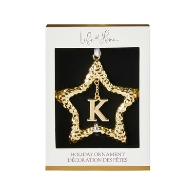 Life at Home Metal Star Monogram Ornament - Letter K 1 ea, $6.50/1ea