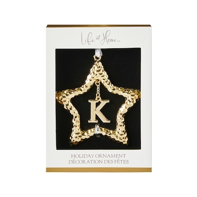 Life at Home Décoration d’étoile en métal avec monogramme – lettre K 1 ea, 10,00 $/1ch
