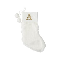 Life at Home Ivory Faux Fur Monogram Stocking - Letter A 1 ea, $19.00/1ea