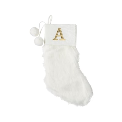 Life at Home Ivory Faux Fur Monogram Stocking - Letter A 1 ea, $19.00/1ea
