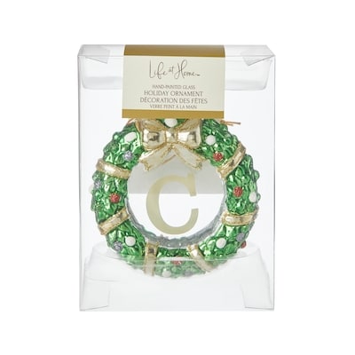 Life at Home Décoration des fêtes en couronne de verre avec monogramme – lettre C 1 ea, 7,00 $/1ch