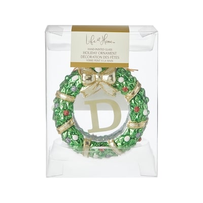 Life at Home Décoration des fêtes en couronne de verre avec monogramme – lettre D 1 ea, 7,00 $/1ch