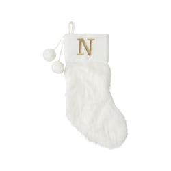 Life at Home Bas de Noël ivoire en similifourrure avec monogramme – lettre N 1 ea, 19,00 $/1ch