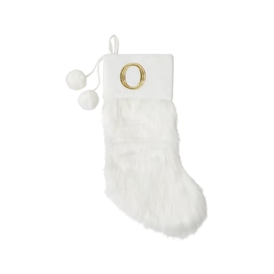 Life at Home Bas de Noël ivoire en similifourrure avec monogramme – lettre O 1 ea, 14,25 $/1ch