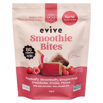 Evive Smoothie bites framboise, fraise, pitaya 144 g, 6,24 $/100g