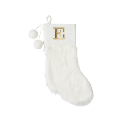 Life at Home Ivory Faux Fur Monogram Stocking - Letter E 1 ea, $19.00/1ea