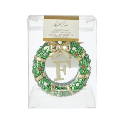 Life at Home Glass Wreath Monogram Ornament - Letter F 1 ea, $7.00/1ea