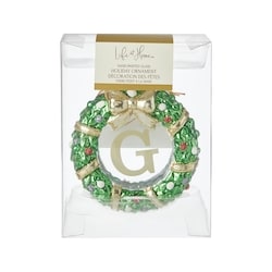 Life at Home Décoration des fêtes en couronne de verre avec monogramme – lettre G 1 ea, 7,00 $/1ch