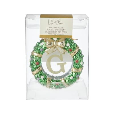 Life at Home Décoration des fêtes en couronne de verre avec monogramme – lettre G 1 ea, 7,00 $/1ch