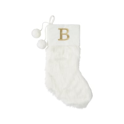 Life at Home Ivory Faux Fur Monogram Stocking - Letter B 1 ea, $19.00/1ea